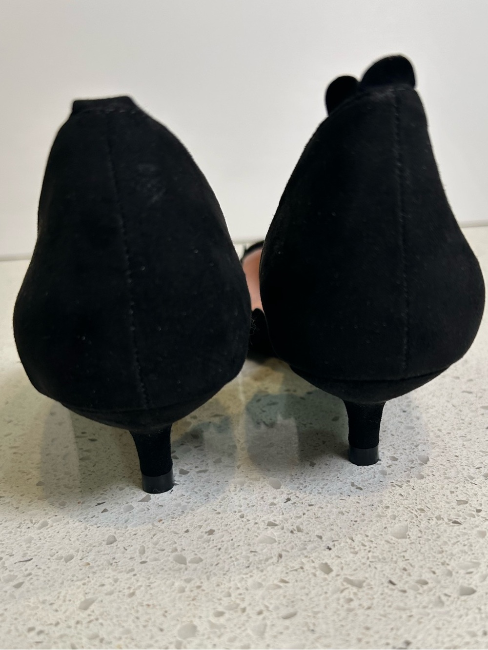 JOURNEE COLLECTION Black Scalloped Edge Taavi Pointed Toe Kitten Heel 8.5 - Picture 3 of 10